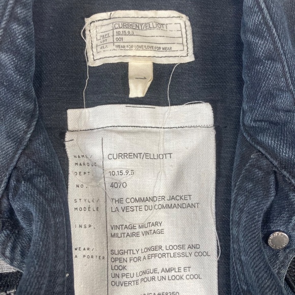 EUC Current Elliot The Commander Jacket, Black Denim, Size 1 S/M - Picture 12 of 13